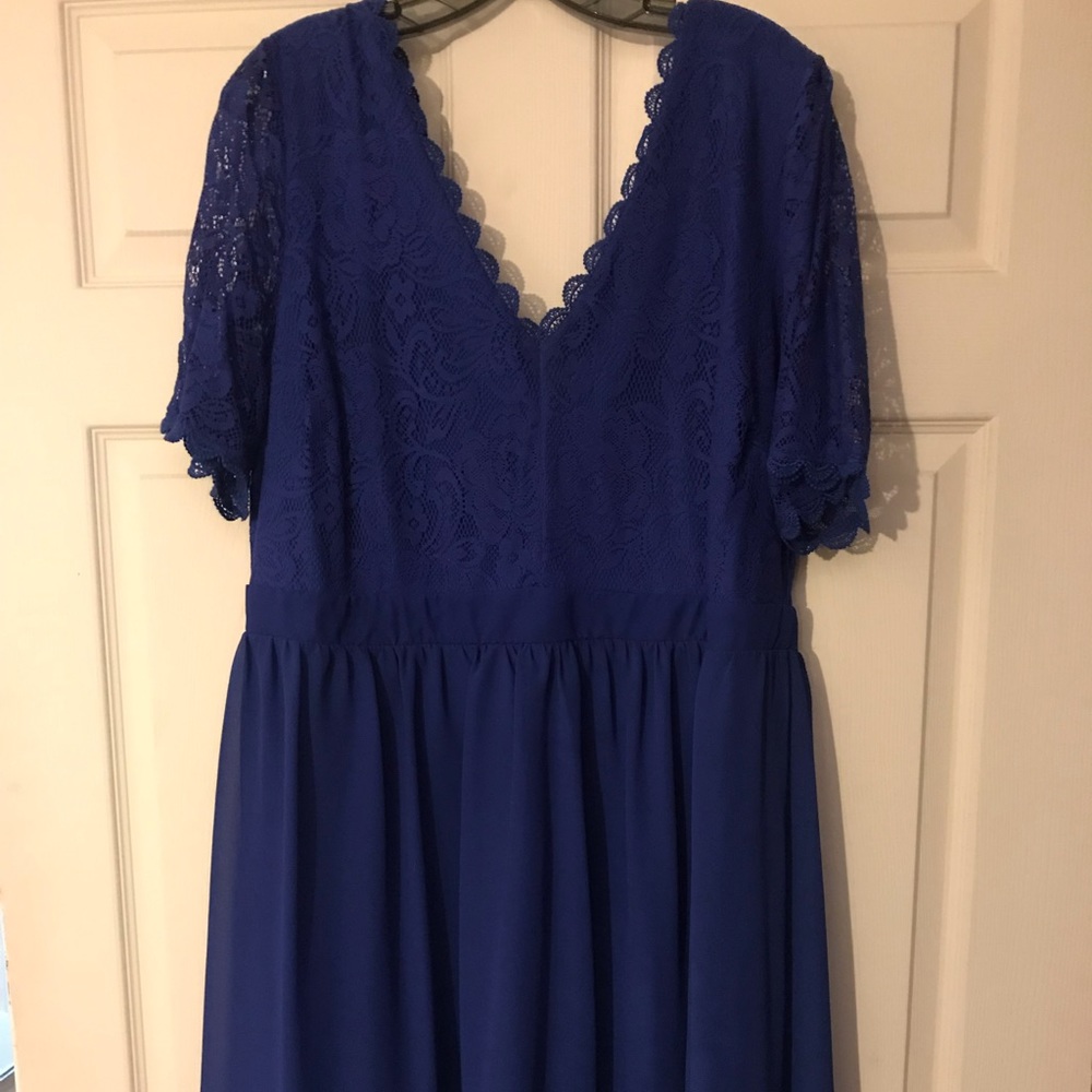 Blue dress lace top